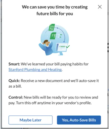 Auto-save Bills